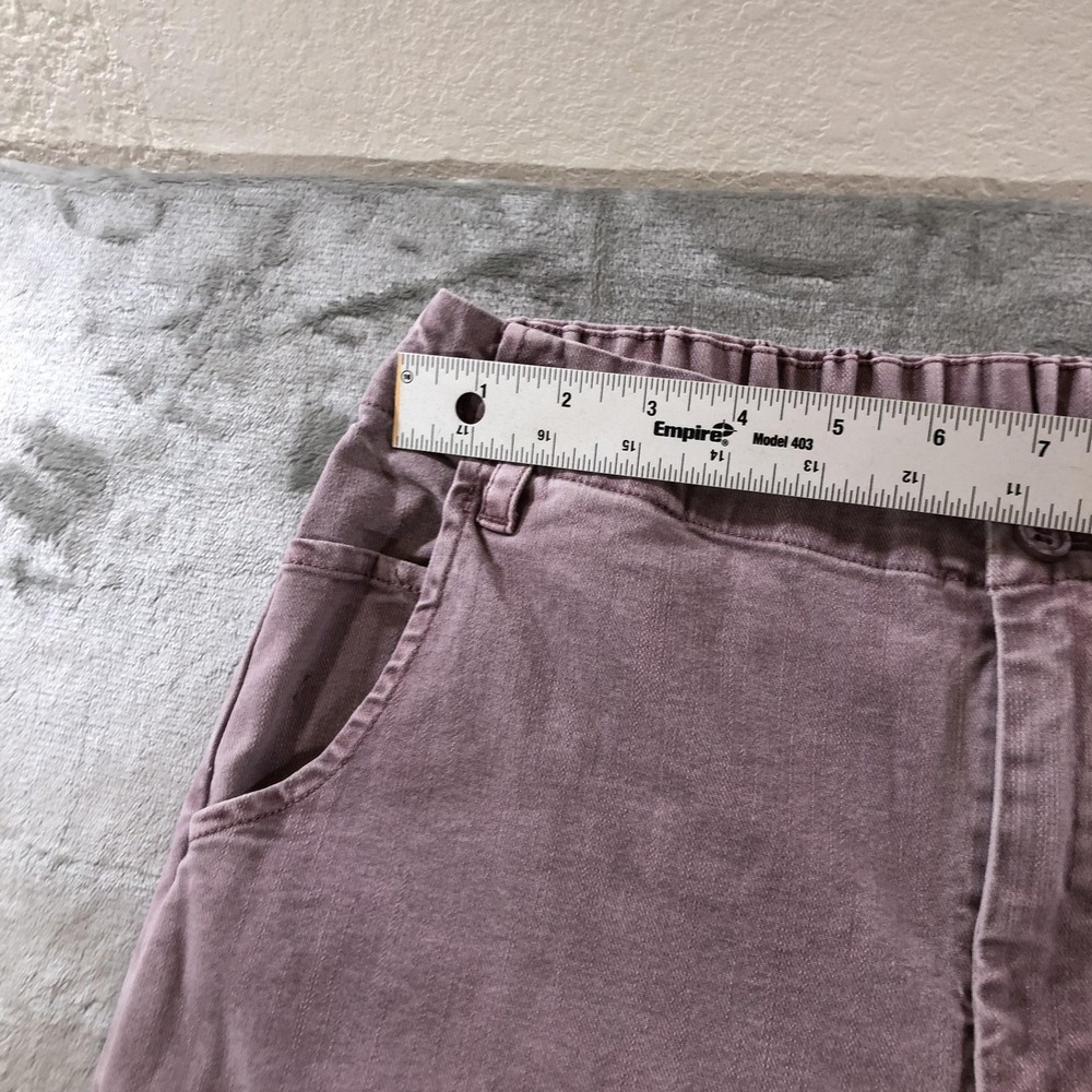 YFB Baggy Wide Leg Pants Womens M Purple Elastic Waist Cotton Lyocell Stretch - Picture 2 of 15